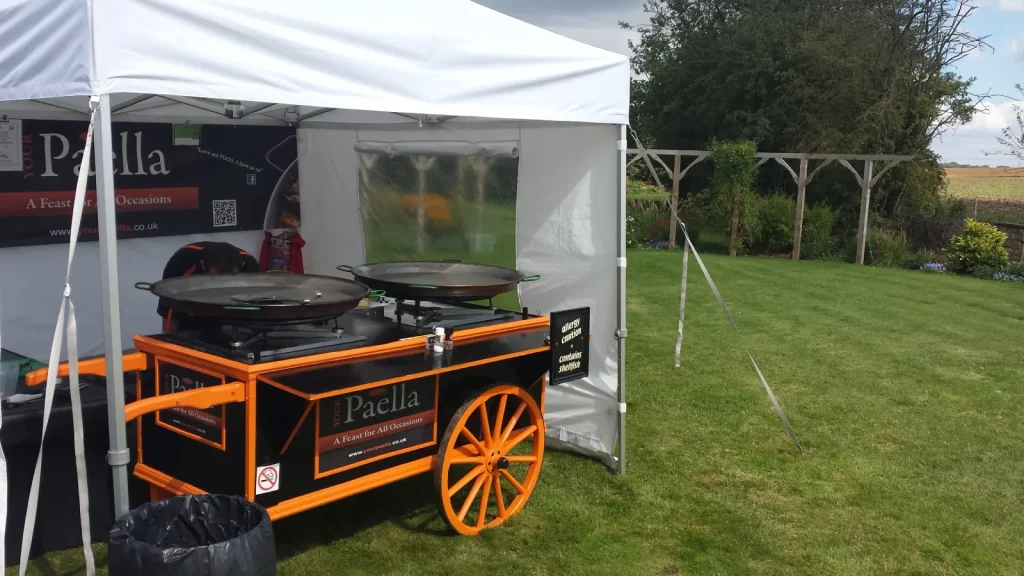 Paella cart complete setup