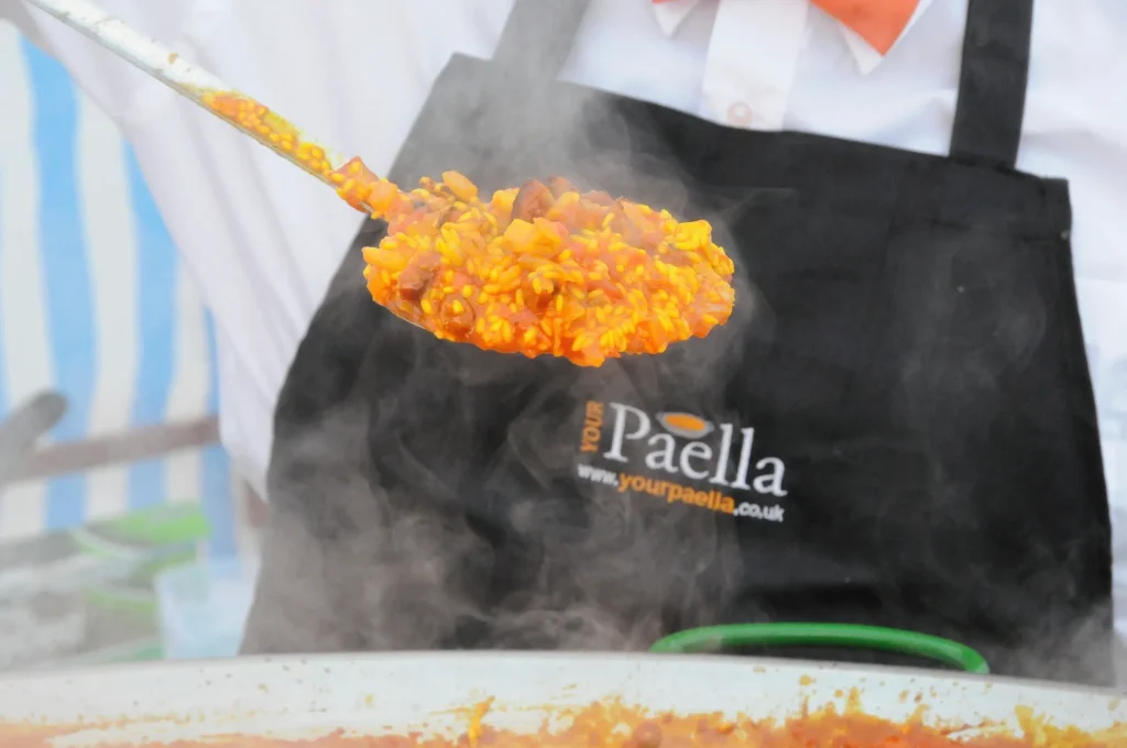 Your Paella being freshly served